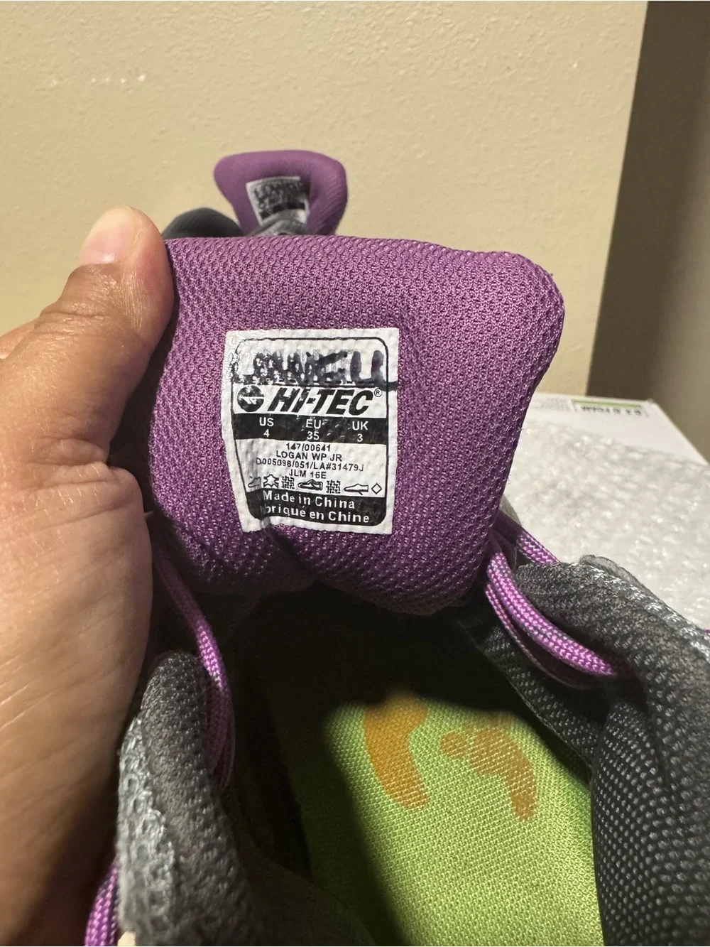 Hi-Tec Kids Grey and Purple Waterproof Hiking Boots